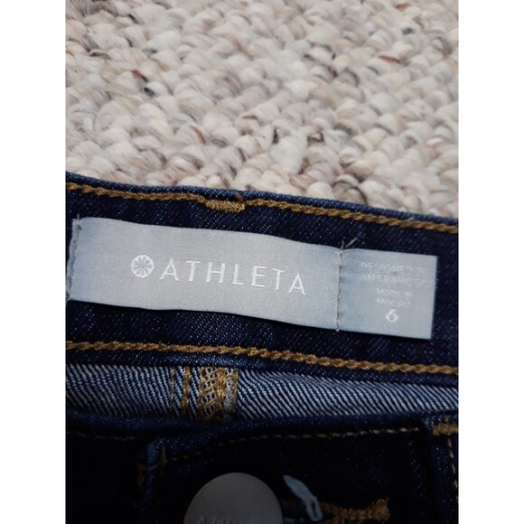 6 Athleta High-Rise Sculptek Tummy Control Dark Wash Skinny - Picture 9 of 11